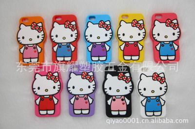 【手机套 hellokitty硅胶手机套iphone5s厂家现模销售中】价格,厂家,图片,手机保护套/保护壳,东莞市旗耀塑胶五金-
